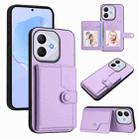 For Honor 400 Lite / X70i Button Card Bag RFID Anti-theft Phone Case(Purple) - 1