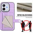 For Honor 400 Lite / X70i Button Card Bag RFID Anti-theft Phone Case(Purple) - 3