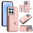 For Honor X8c 4G Button Card Bag RFID Anti-theft Phone Case(Pink) - 1