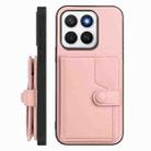 For Honor X8c 4G Button Card Bag RFID Anti-theft Phone Case(Pink) - 2