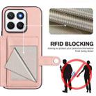 For Honor X8c 4G Button Card Bag RFID Anti-theft Phone Case(Pink) - 3