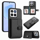 For Honor X8c 4G Button Card Bag RFID Anti-theft Phone Case(Black) - 1