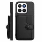 For Honor X8c 4G Button Card Bag RFID Anti-theft Phone Case(Black) - 2