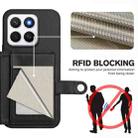 For Honor X8c 4G Button Card Bag RFID Anti-theft Phone Case(Black) - 3