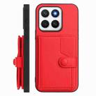 For Honor X8c 4G Button Card Bag RFID Anti-theft Phone Case(Red) - 2