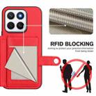 For Honor X8c 4G Button Card Bag RFID Anti-theft Phone Case(Red) - 3