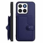 For Honor X8c 4G Button Card Bag RFID Anti-theft Phone Case(Blue) - 2