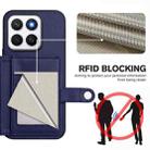 For Honor X8c 4G Button Card Bag RFID Anti-theft Phone Case(Blue) - 3
