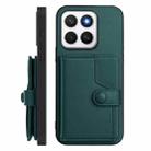 For Honor X8c 4G Button Card Bag RFID Anti-theft Phone Case(Green) - 2