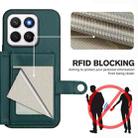 For Honor X8c 4G Button Card Bag RFID Anti-theft Phone Case(Green) - 3
