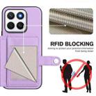 For Honor X8c 4G Button Card Bag RFID Anti-theft Phone Case(Purple) - 3