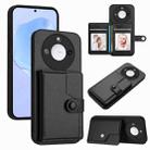 For Honor X60 / X9c Smart Button Card Bag RFID Anti-theft Phone Case(Black) - 1