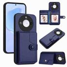 For Honor X60 / X9c Smart Button Card Bag RFID Anti-theft Phone Case(Blue) - 1