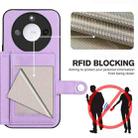 For Honor X60 / X9c Smart Button Card Bag RFID Anti-theft Phone Case(Purple) - 3