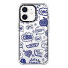 For iPhone 12 mini Simple Illustration Pattern Full Coverage Phone Case(Text Label A) - 1