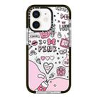 For iPhone 12 mini Simple Illustration Pattern Full Coverage Phone Case(Text Label B) - 1