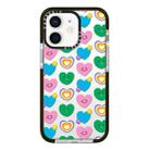 For iPhone 12 mini Simple Illustration Pattern Full Coverage Phone Case(Smile Flower B) - 1