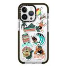 For iPhone 12 Pro Simple Illustration Pattern Full Coverage Phone Case(Summer Surfing A) - 1