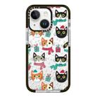 For iPhone 13 Simple Illustration Pattern Full Coverage Phone Case(Winter Cat) - 1