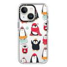 For iPhone 13 Simple Illustration Pattern Full Coverage Phone Case(Winter Penguin) - 1