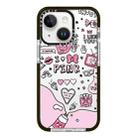 For iPhone 13 mini Simple Illustration Pattern Full Coverage Phone Case(Text Label B) - 1