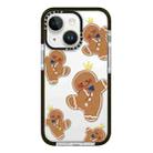 For iPhone 14 Simple Illustration Pattern Full Coverage Phone Case(Gingerbread Man) - 1