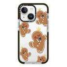 For iPhone 15 Simple Illustration Pattern Full Coverage Phone Case(Gingerbread Man) - 1