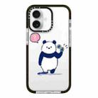 For iPhone 16 Plus Simple Illustration Pattern Full Coverage Phone Case(Summer Panda A) - 1