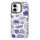 For iPhone 16 Plus Simple Illustration Pattern Full Coverage Phone Case(Text Label A) - 1