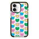 For iPhone 16 Plus Simple Illustration Pattern Full Coverage Phone Case(Smiley Flower B) - 1