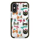 For iPhone X / XS Simple Illustration Pattern Full Coverage Phone Case(Winter Cat) - 1