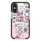 For iPhone X / XS Simple Illustration Pattern Full Coverage Phone Case(Text Label B) - 1