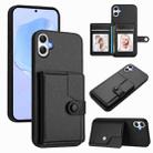 For Samsung Galaxy A06 4G Button Card Bag RFID Anti-theft Phone Case(Black) - 1