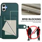 For Samsung Galaxy A06 4G Button Card Bag RFID Anti-theft Phone Case(Green) - 3