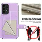 For Samsung Galaxy A13 4G Button Card Bag RFID Anti-theft Phone Case(Purple) - 3