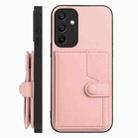 For Samsung Galaxy A15 4G Button Card Bag RFID Anti-theft Phone Case(Pink) - 2