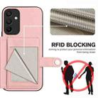 For Samsung Galaxy A15 4G Button Card Bag RFID Anti-theft Phone Case(Pink) - 3