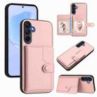 For Samsung Galaxy A16 5G Button Card Bag RFID Anti-theft Phone Case(Pink) - 1