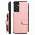 For Samsung Galaxy A24 4G Button Card Bag RFID Anti-theft Phone Case(Pink) - 2