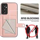For Samsung Galaxy A24 4G Button Card Bag RFID Anti-theft Phone Case(Pink) - 3