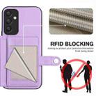 For Samsung Galaxy A35 5G Button Card Bag RFID Anti-theft Phone Case(Purple) - 3