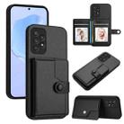 For Samsung Galaxy A52 Button Card Bag RFID Anti-theft Phone Case(Black) - 1