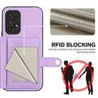 For Samsung Galaxy A53 5G Button Card Bag RFID Anti-theft Phone Case(Purple) - 3