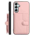 For Samsung Galaxy M15 / F15 Button Card Bag RFID Anti-theft Phone Case(Pink) - 2