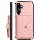 For Samsung Galaxy M16 5G / F16 5G Button Card Bag RFID Anti-theft Phone Case(Pink) - 2