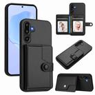 For Samsung Galaxy M16 5G / F16 5G Button Card Bag RFID Anti-theft Phone Case(Black) - 1