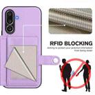 For Samsung Galaxy M56 5G Button Card Bag RFID Anti-theft Phone Case(Purple) - 3