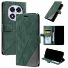 For Redmi Note 14 Pro 5G Skin Feel Splicing Leather Phone Case(Green) - 1