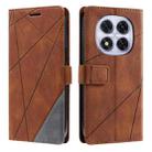 For Redmi Note 14 Pro 5G Skin Feel Splicing Leather Phone Case(Brown) - 2