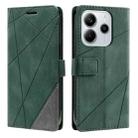 For Redmi Note 14 5G 163.25mm Skin Feel Splicing Leather Phone Case(Green) - 1